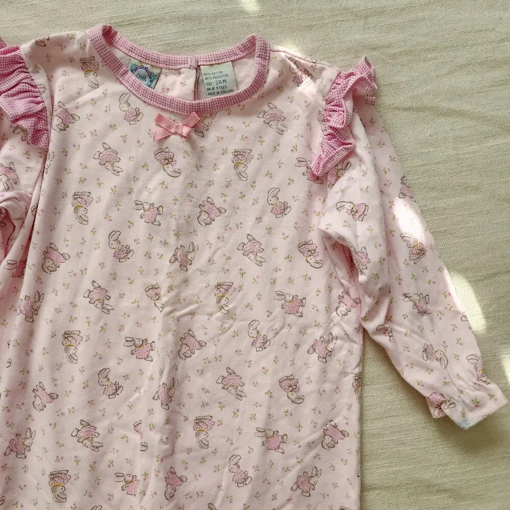 Vintage Bunnies Pink Pjs/Bodysuit 24 months